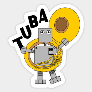 Tuba Robot Text Sticker